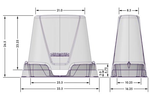 backflow box dimensions